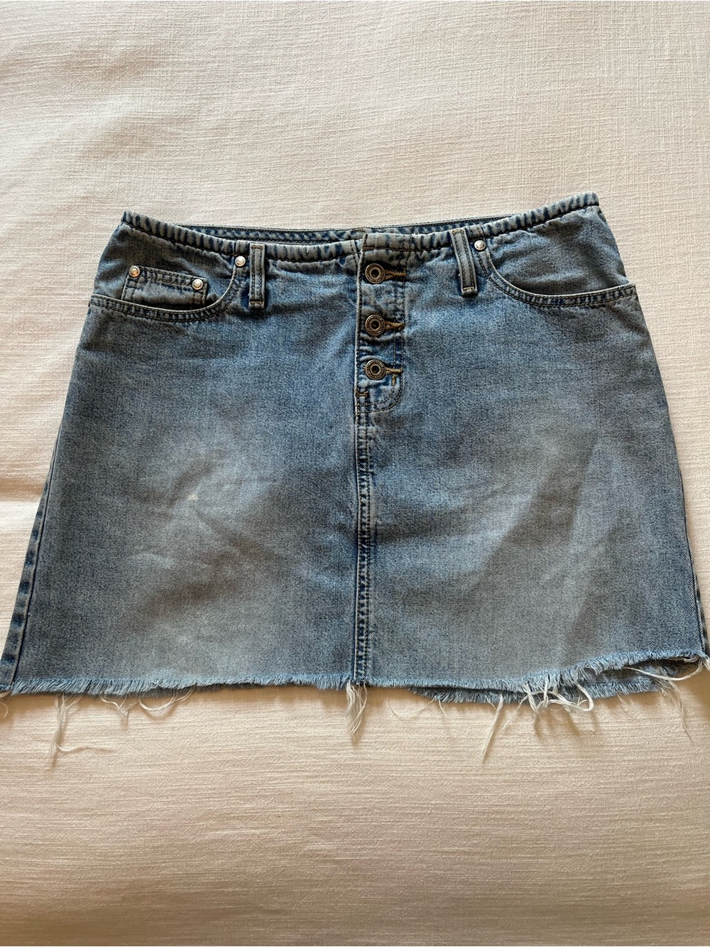 Hydraulic Blue Denim Mini Skirt